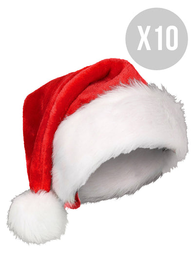 Pack 10 bonnets de Noël adulte