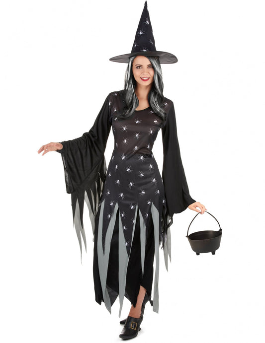 Pakiranje kostima za vješticu za žene s kotlom i perikom za Halloween