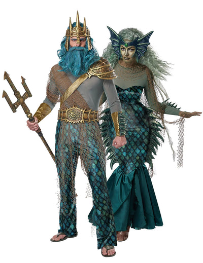 Kostim za par Bog mora i sirena za odrasle