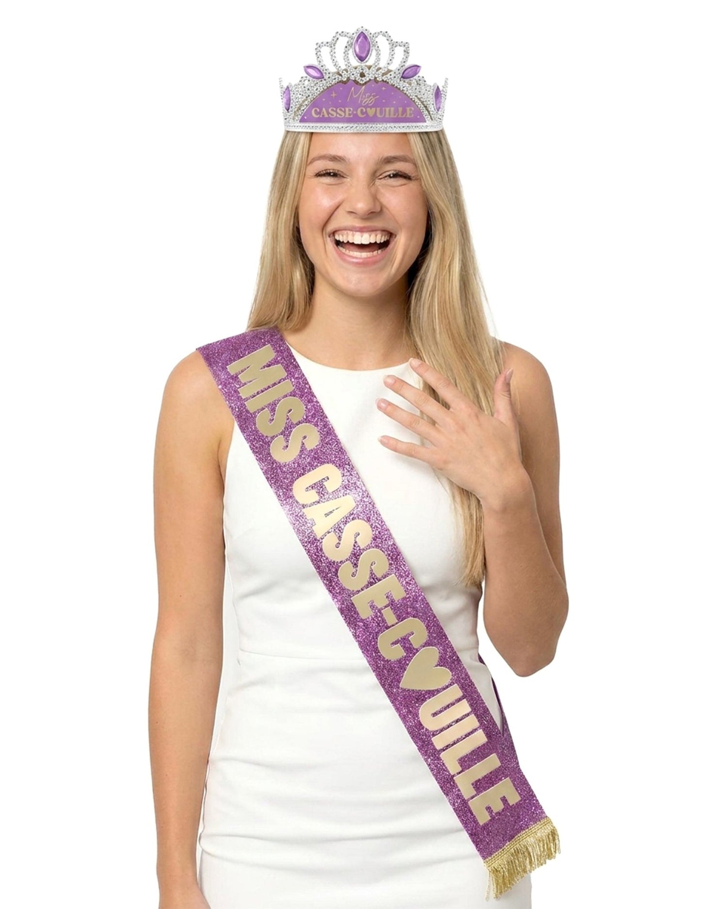 Set accessoires miss casse-couille écharpe et diadème
