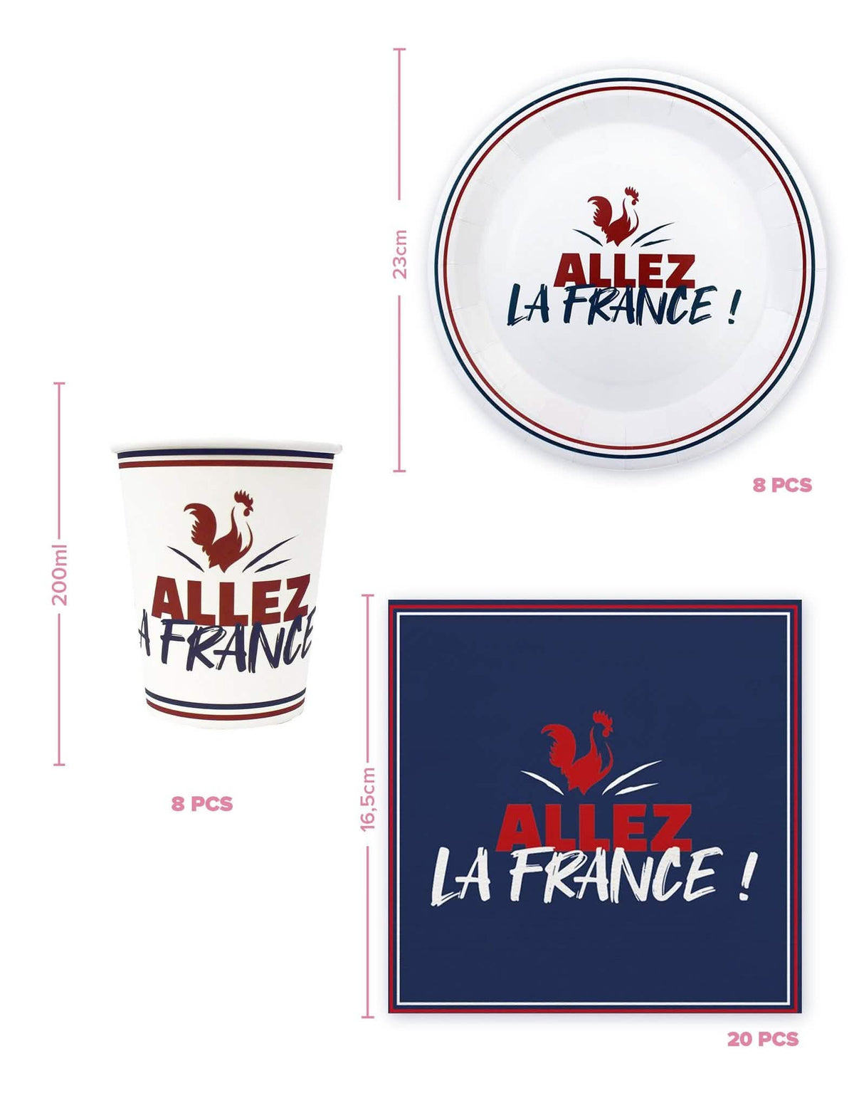 Set za jednokratno posuđe Allez la France