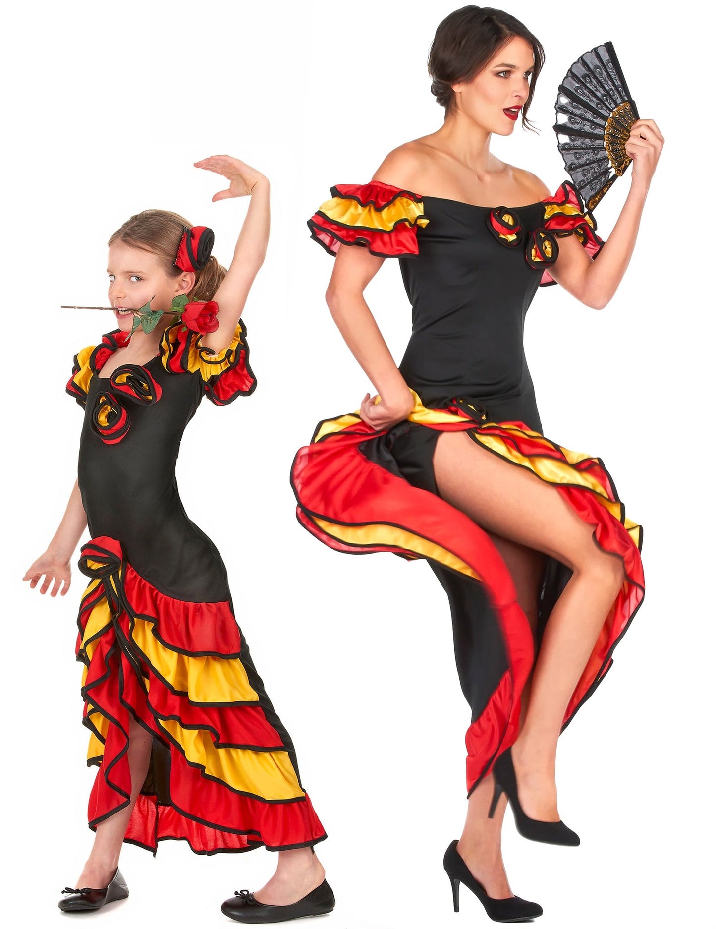 Déguisement de couple danseuse flamenco mère et fille