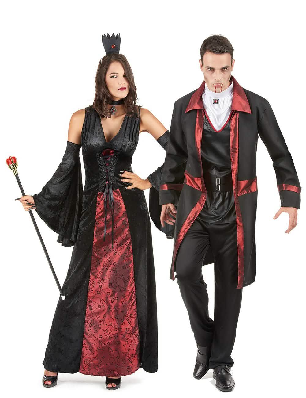 Par kostima vampira crveno-crni Halloween