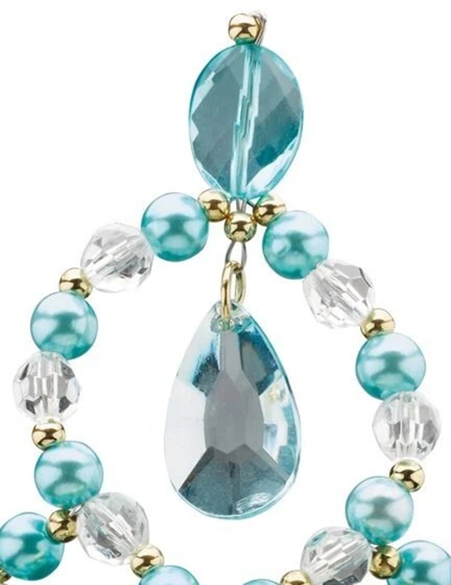 Détail des perles et du pendentif de la tiare Jasmine pour fille