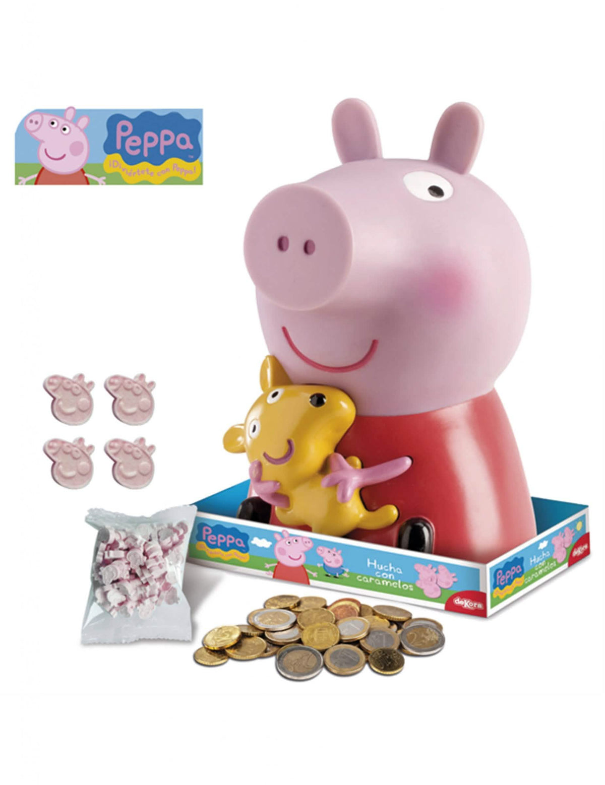 Kasica sa lizalicama Peppa Pig za dijete roza i crvena