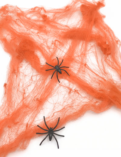 Narančasta paukova mreža s paucima 20 g Halloween