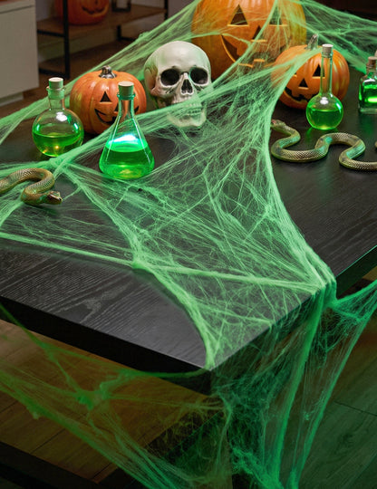 Zelena paučina s paucima 20 g Halloween