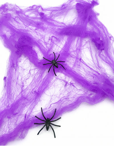 Ljubičasta paukova mreža s paucima 20 g Halloween