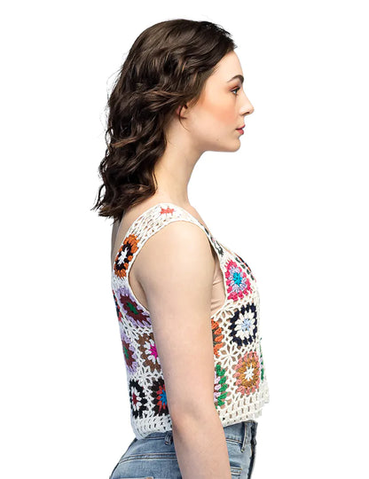 Hippie cvjetni top od kukičanja za odrasle 