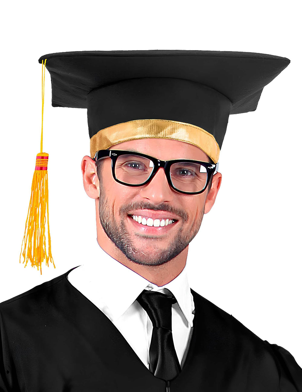 Crna i zlatna diplomska kapa za odrasli s resicom