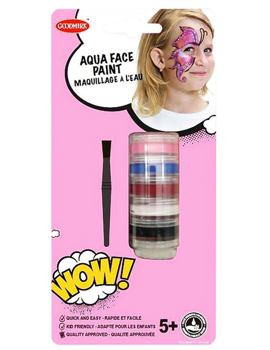Tour maquillage à l'eau pour fille multicolore avec pinceau et éponge