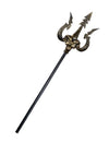 Trident satanique pour adulte noir et doré avec crâne