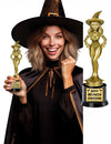 Trophée sorcière meilleur costume d'Halloween pour adulte doré et noir