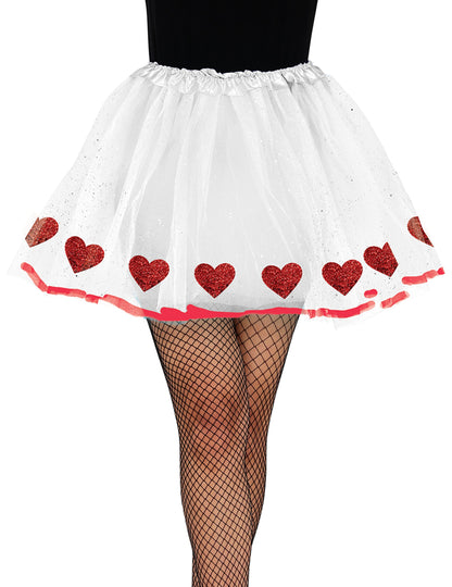 Bijeli tutu s crvenim srcima za odrasle 