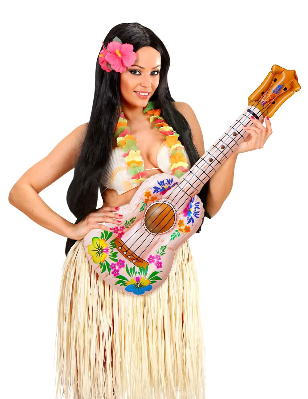 Havajski ukulele nosi me za odrasli s ružičastim i žutim cvjetnim motivima