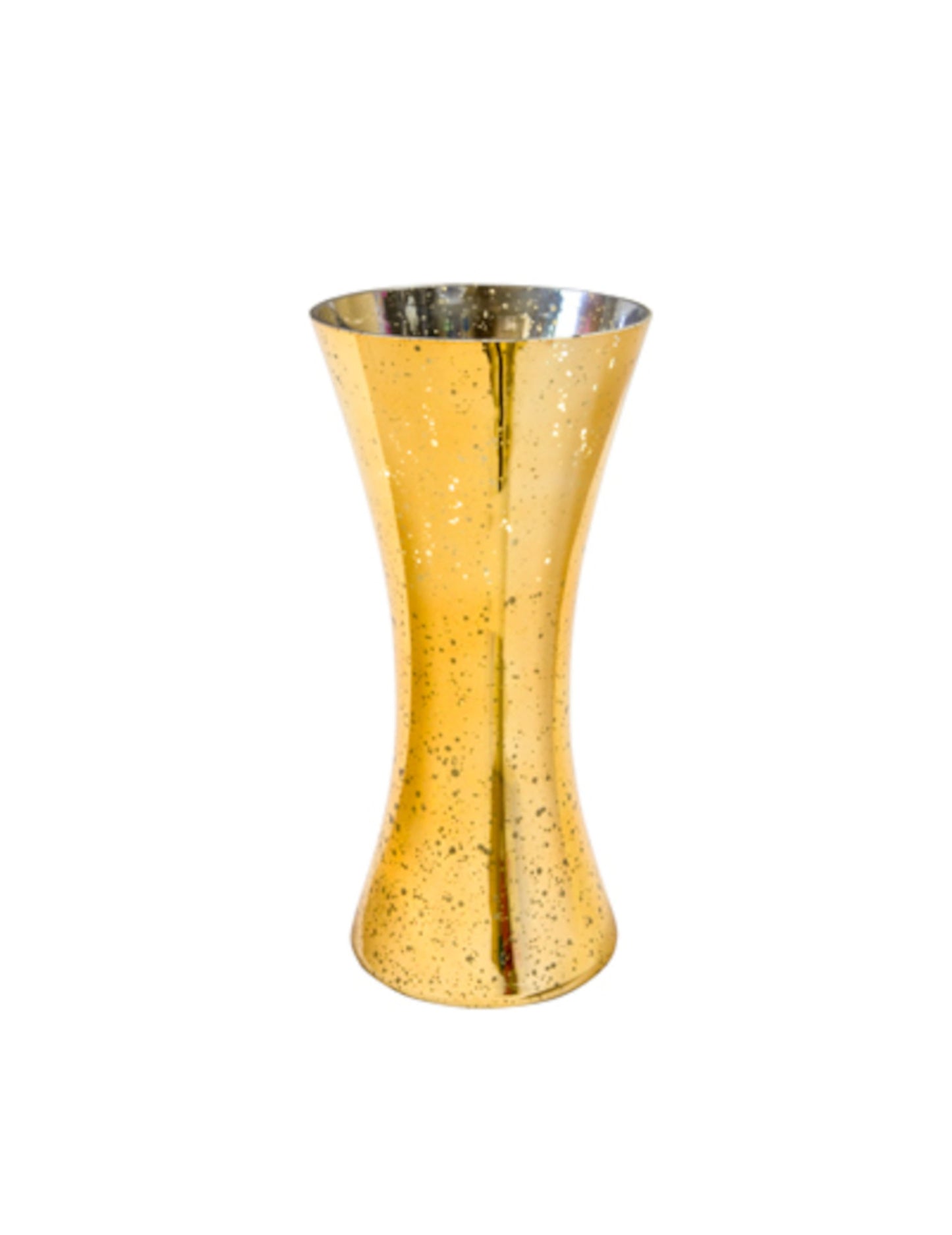 Metalizirana zlatna sužena vaza 25 x 10 cm 