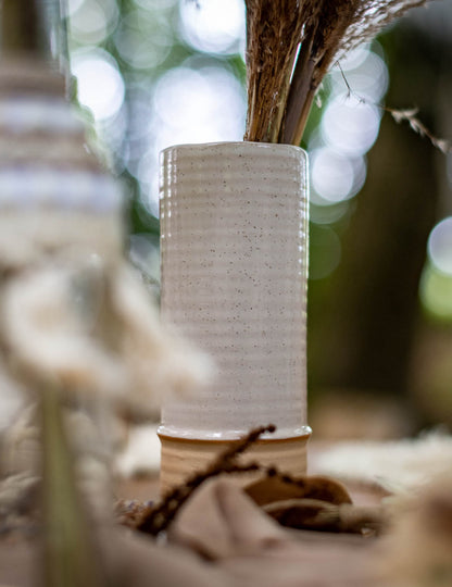 Bež pjegava i pješčana vaza 19 cm keramika