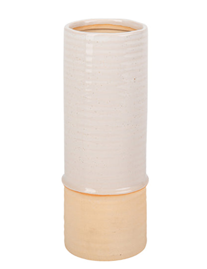 Bež pjegava i pješčana vaza 19 cm keramika