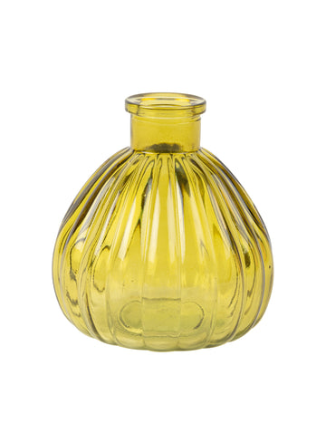 Vaza od prugastog stakla boje pistacija 10 cm