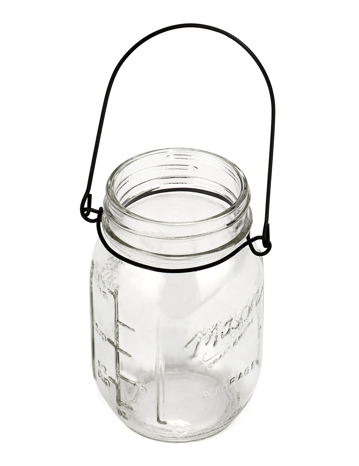 Vase en verre mason jar avec anse noire