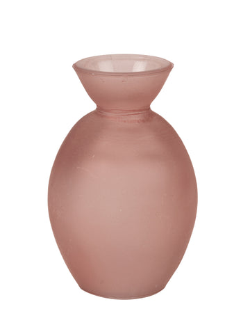 Ružičasta staklena vaza, 150 ml, matirana završna obrada