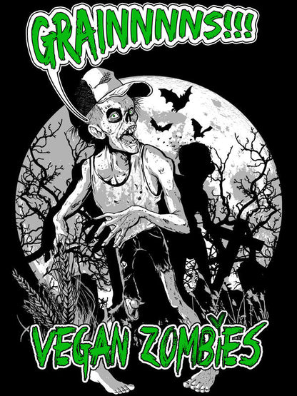 Gros plan sur l'illustration du T-shirt Vegan Zombies pour adulte
