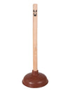 Ventouse Lapins crétins pour adulte marron avec manche en bois imprimé