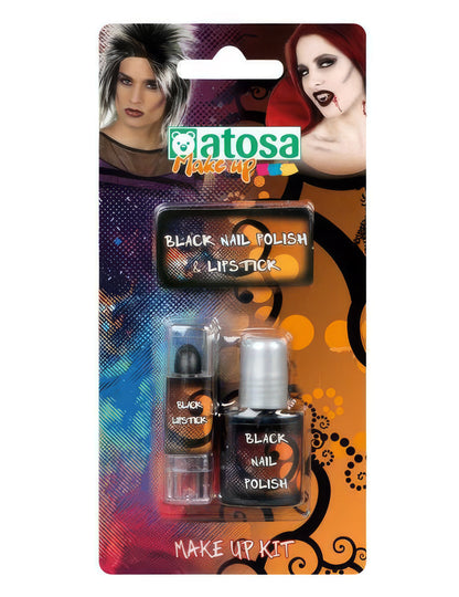 Vernis et rouge à lèvres noir adulte Halloween