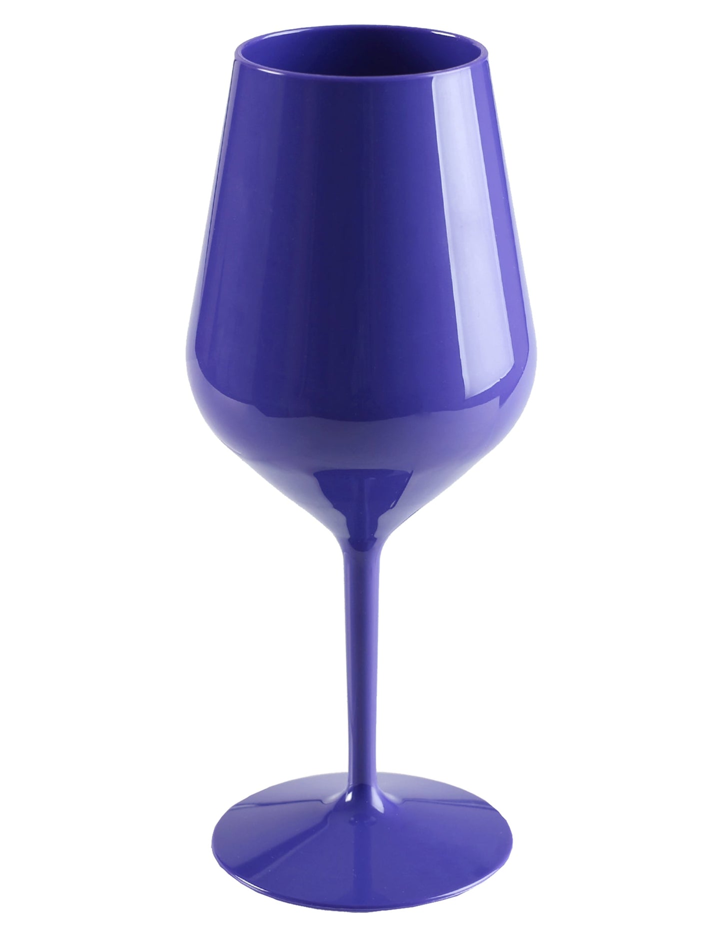 Verre à vin sur pied plastique bleu foncé 47 cl