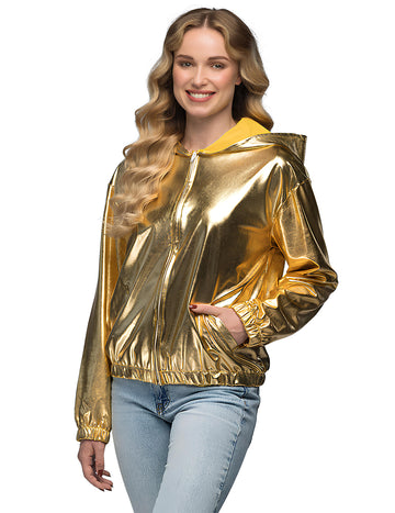 Jakna od metalne zlatne kapuljače za odrasle