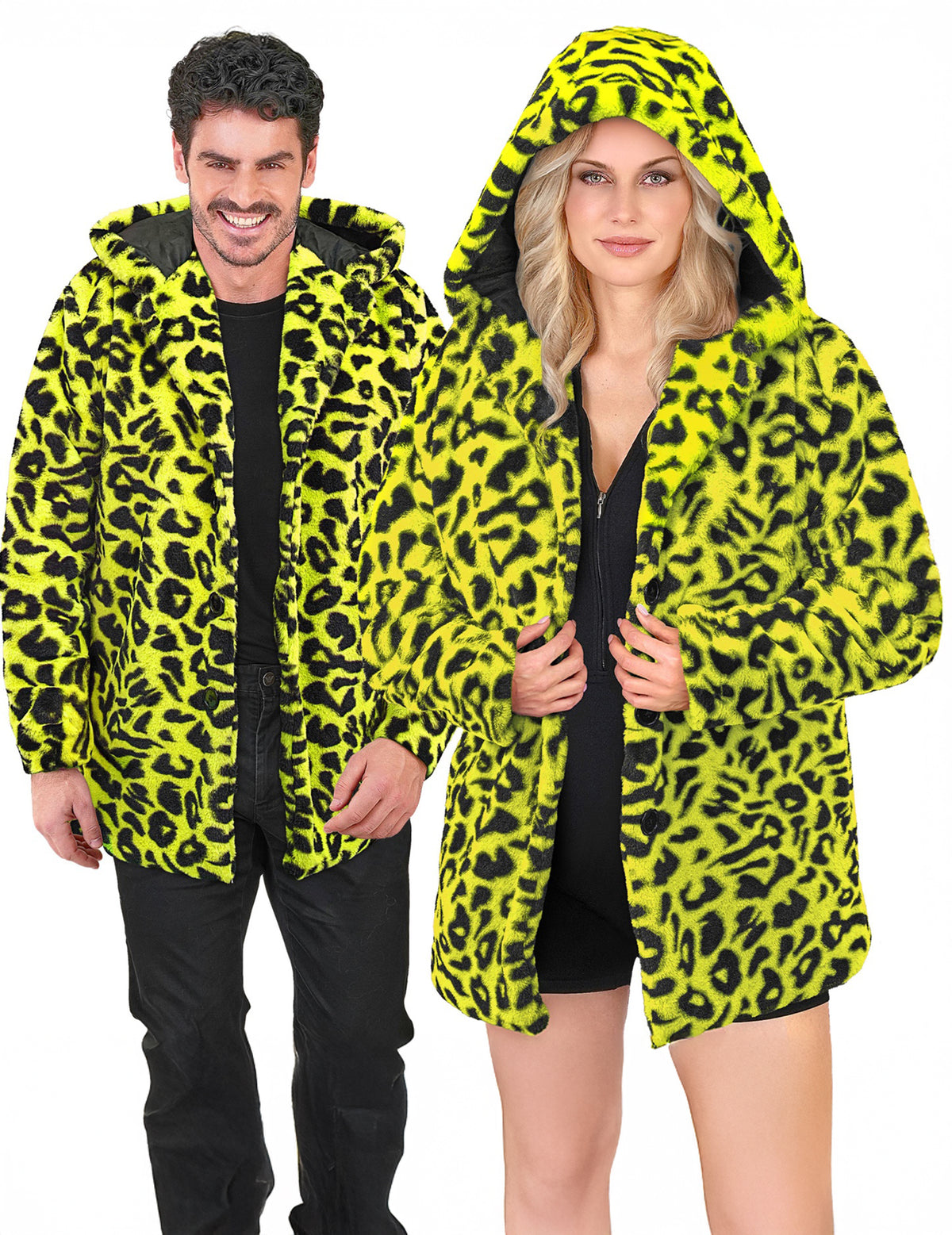 Jakna s kapuljačom od žute leoparde