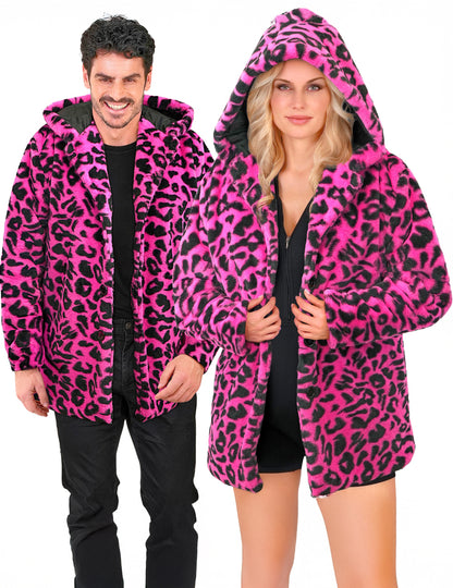 Jakna s kapuljačom od ružičaste leoparde