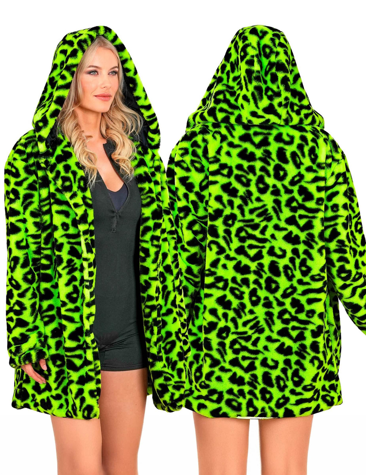 Jakna s kapuljačom od zelene leoparde