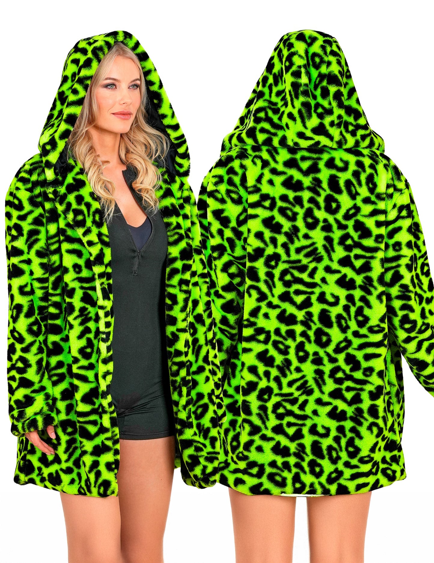 Jakna s kapuljačom od zelene leoparde