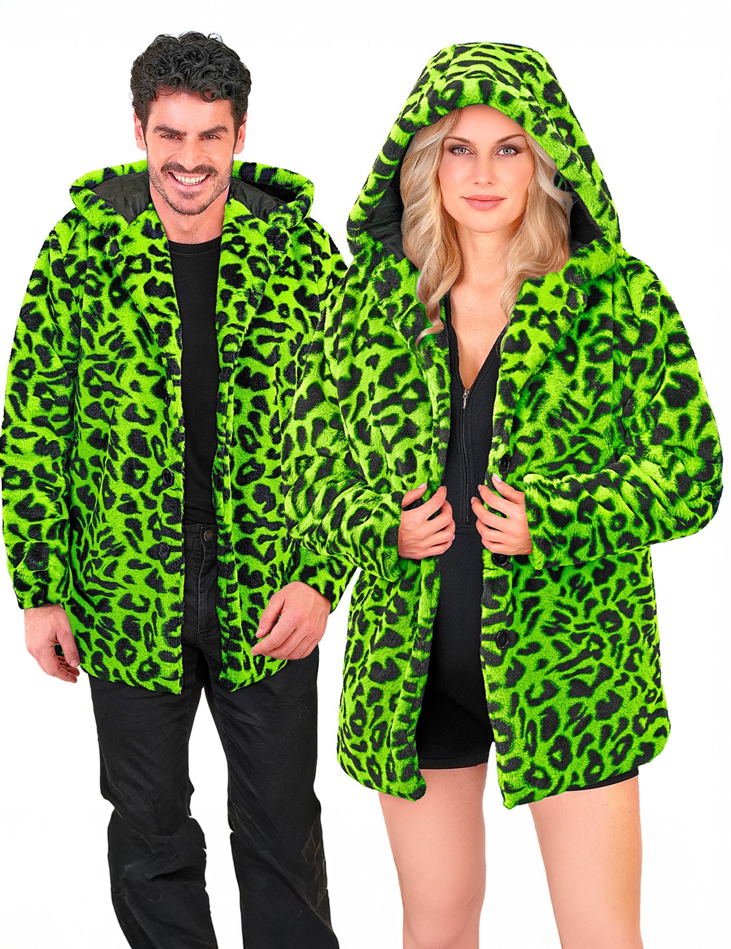 Jakna s kapuljačom od zelene leoparde