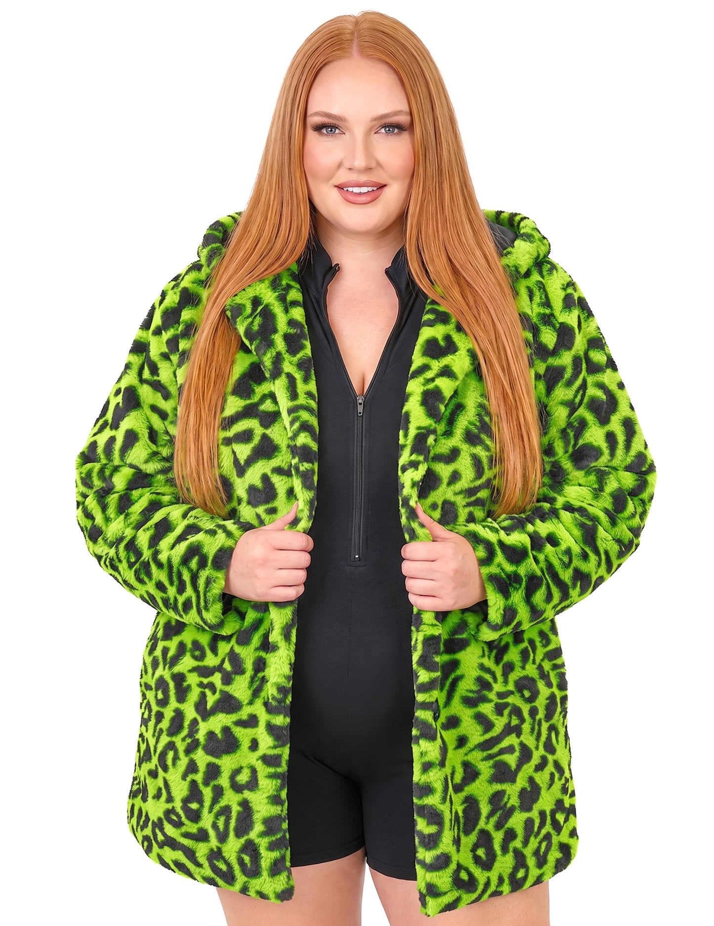Jakna s kapuljačom od zelene leoparde