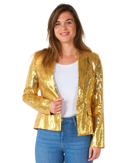 Blazer jakna sa zlatnim šljokicama sljedbenik žena