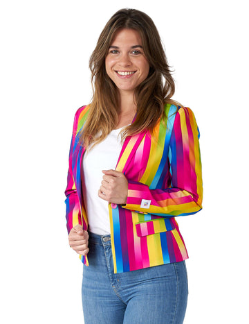 Veste blazer arc-en-ciel Suitmeister femme