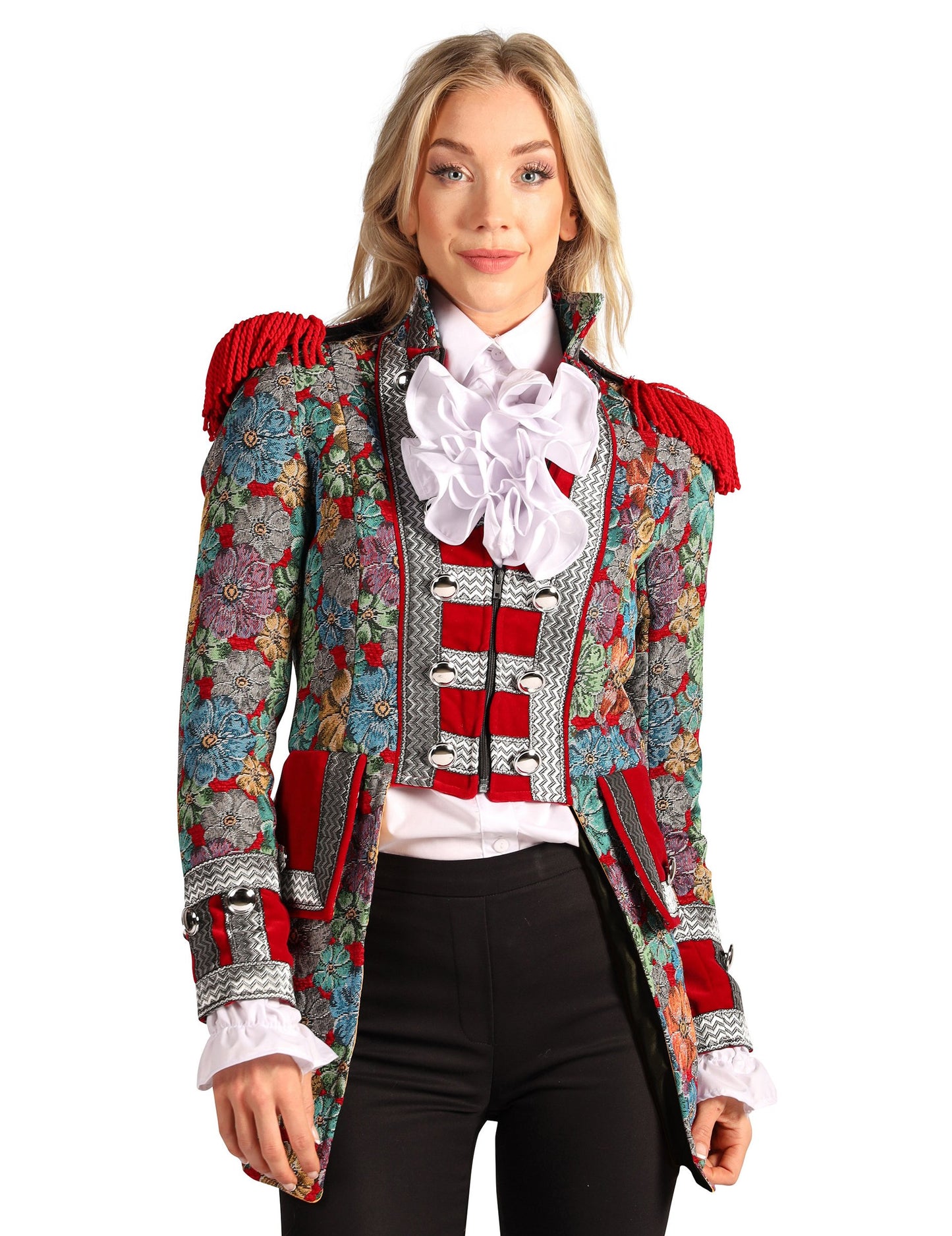 Ženska karnevalska jakna visoke klase s cvjetnim printom