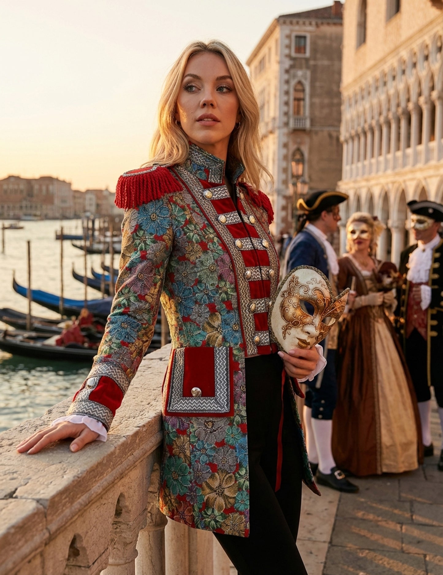 Ženska karnevalska jakna visoke klase s cvjetnim printom