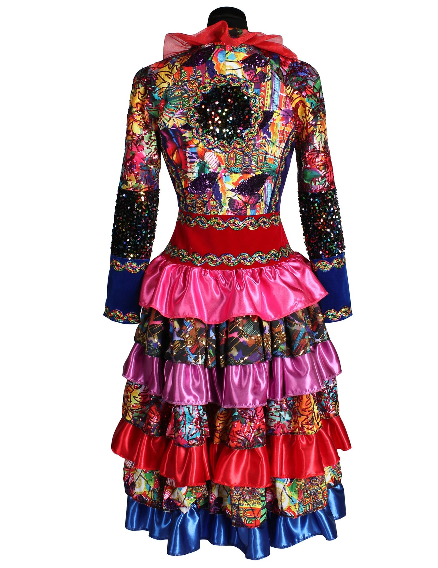 Duga ženska jakna u stilu Fiesta Karnevala, višebojna, vrhunske kvalitete 