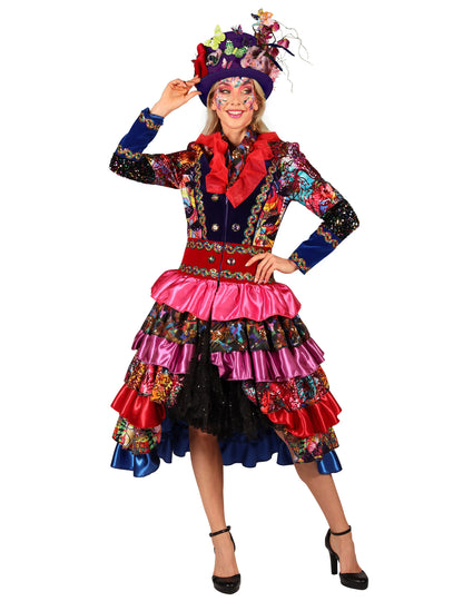 Duga ženska jakna u stilu Fiesta Karnevala, višebojna, vrhunske kvalitete 