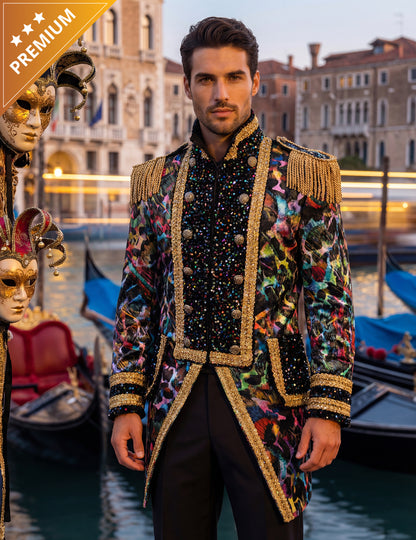 Luksuzna muška karnevalska jakna u neonskim bojama