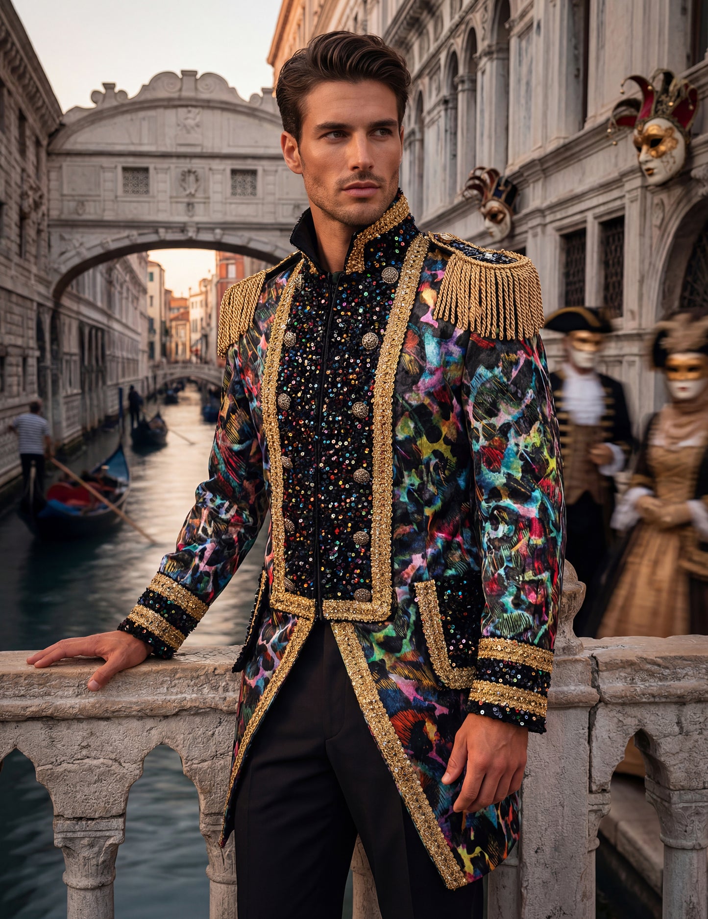 Luksuzna muška karnevalska jakna u neonskim bojama