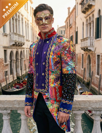 Vrhunska muška karnevalska jakna u višebojnom stilu Fiesta Carnival