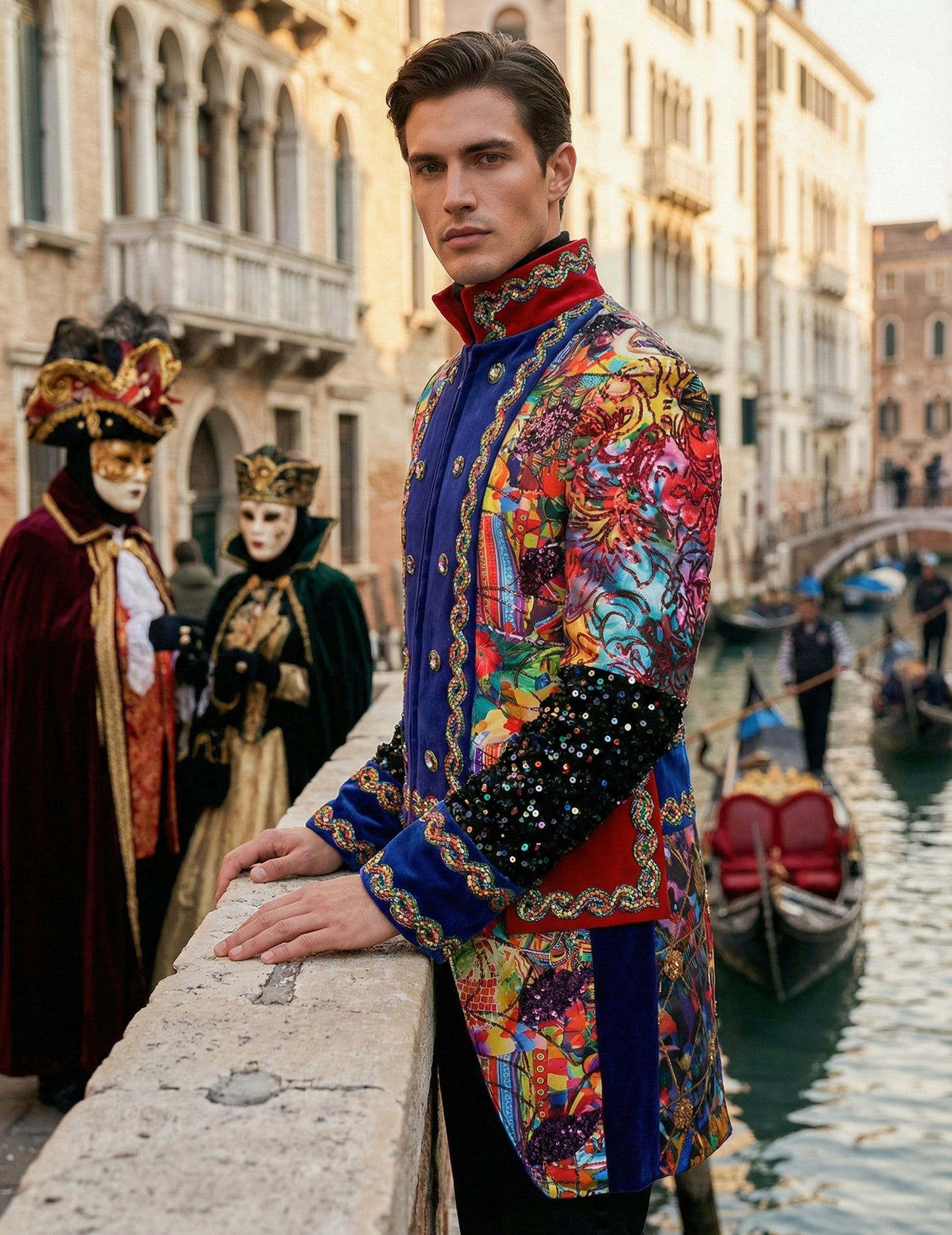 Vrhunska muška karnevalska jakna u višebojnom stilu Fiesta Carnival