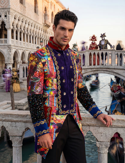 Vrhunska muška karnevalska jakna u višebojnom stilu Fiesta Carnival