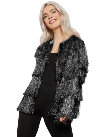 Crna festivalska jakna s resama 