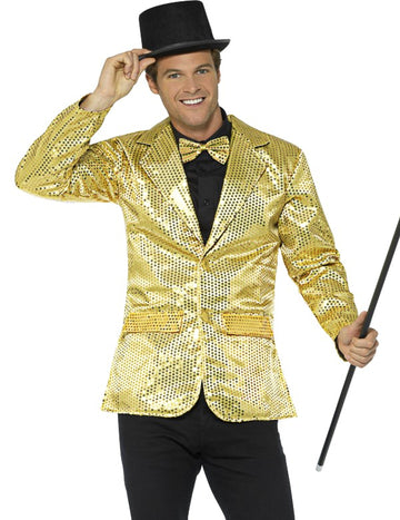 Disko zlatna jakna s luksuznim muškim šljokicama