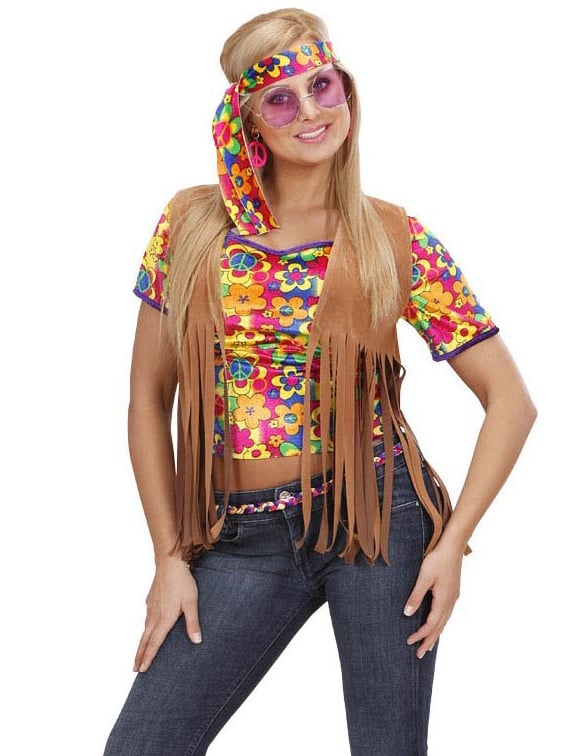 Veste hippie pour femme marron à franges